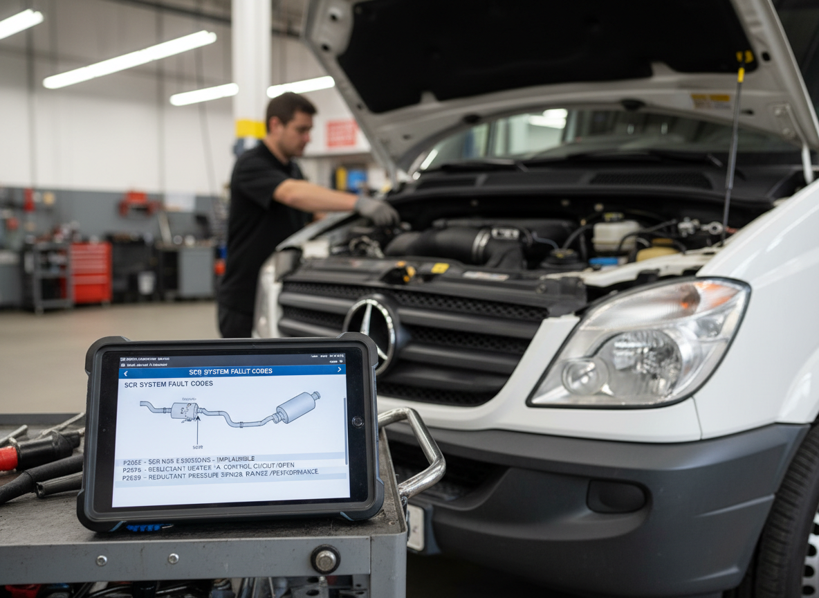 SCR system fault shown on diagnostic reader