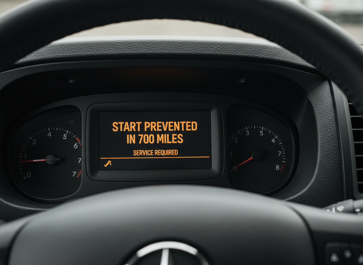 No start countdown message on vehicle dashboard