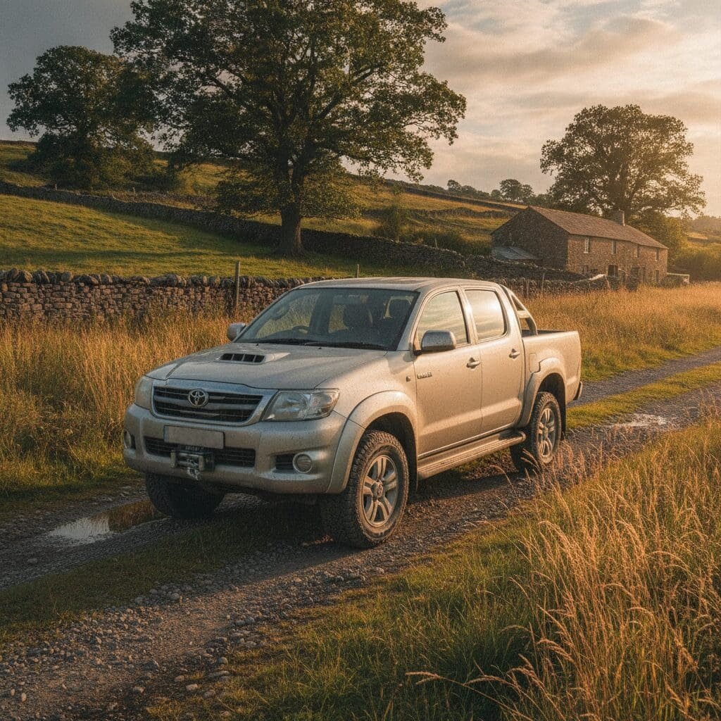 Toyota Hilux pickup truck outdoors representing AdBlue SCR system fault diagnosis