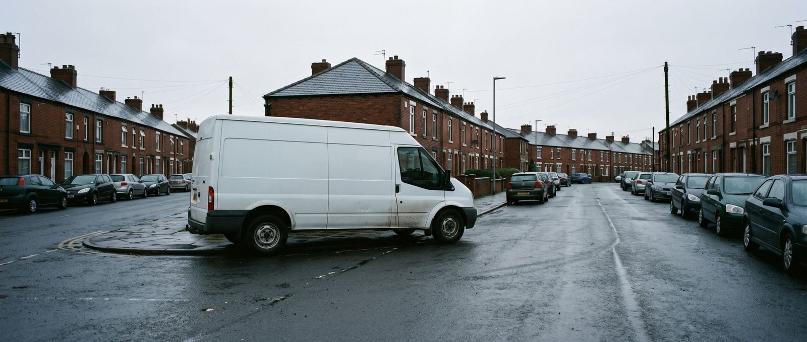 White van parked on a UK residential street ready for a mobile AdBlue call-out