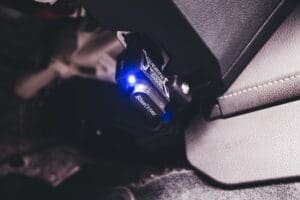 NOx sensor reset after replacement — OBD diagnostic tool connected to diesel van