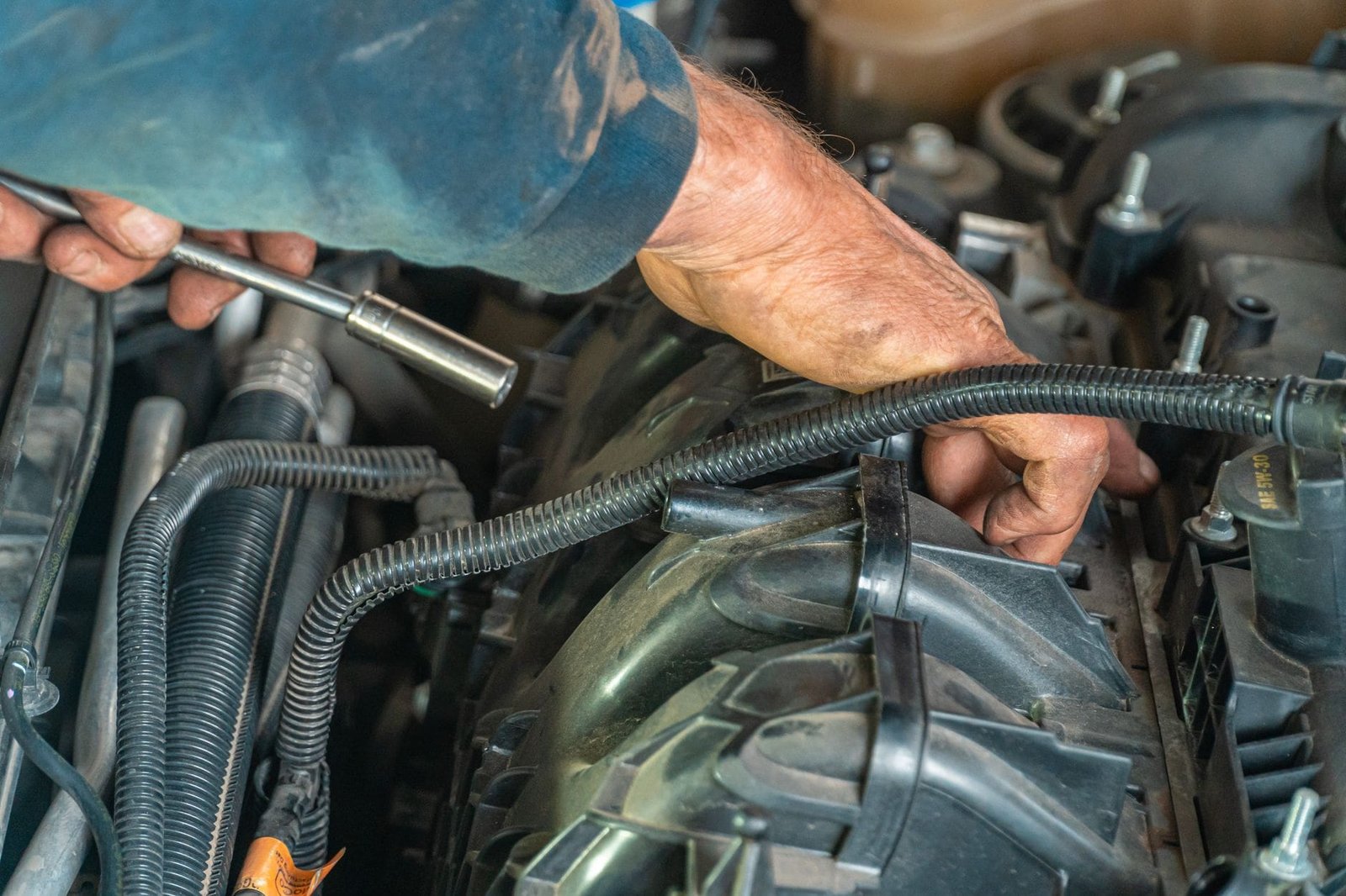 Mobile AdBlue technician carrying out specialist diagnostics on a diesel car
